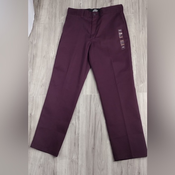 Dickies Other - Dickies Men's Burgundy Pants size 34x 32 brand new w tags